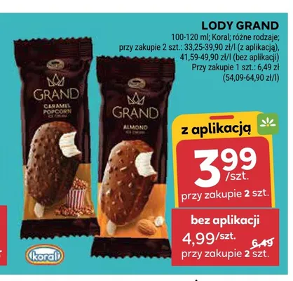 Lody Grand Almond promocja w Stokrotka