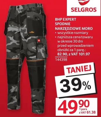 Spodnie narzędziowe MORO BHP Expert promocja w Selgros