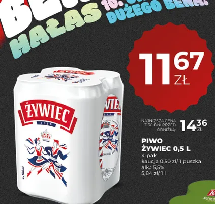 Piwo Żywiec 4-pak 500 ml promocja w Duży Ben
