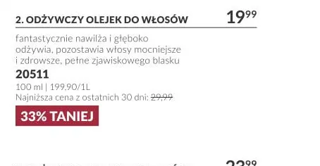 Odżywczy olejek do włosów promocja w AVON