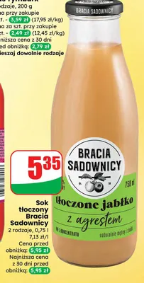 Sok tłoczony jabłko z agrestem promocja w Dino