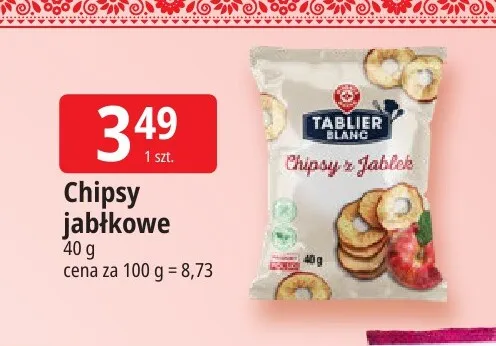 Chipsy jabłkowe Tablier Blanc promocja w Leclerc