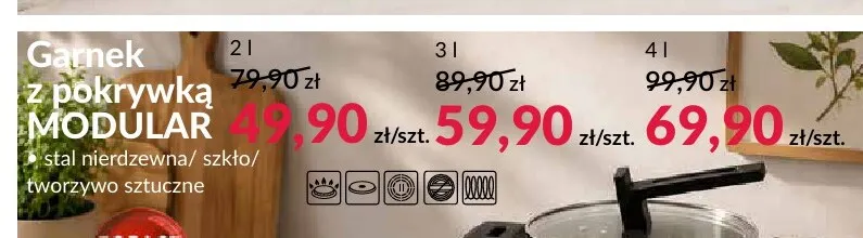 Garnek z pokrywką Modular 4 l promocja w Salony Agata