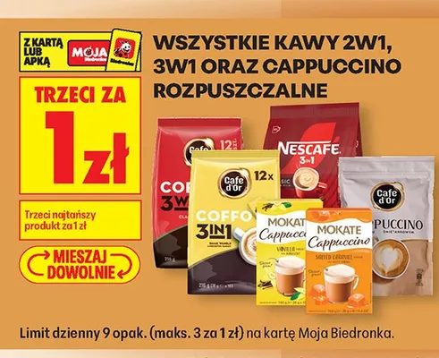 Kawy 2w1,3w1 oraz cappuccino rozpuszczalne promocja w Biedronka