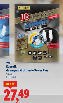 Kapsułki do zmywarki Ultimate Power Plus W5 promocja w Lidl