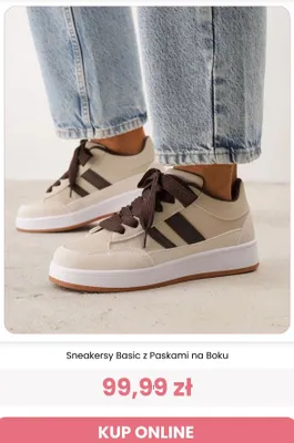 Sneakersy damskie Renee Basic z Paskami na Boku promocja w Renee
