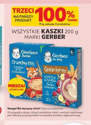 Kaszka Gerber Grain & Grow owsianka mleczna banan malina promocja w Kaufland