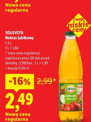 Nektar jabłkowy Solevita promocja w Lidl