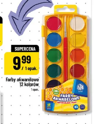 Farby akwarelowe 12 kolorów Astra promocja w POLOmarket
