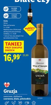 Wino białe Uszba promocja w Lidl