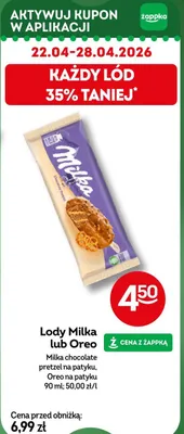 Lody milka lub oreo promocja w Żabka