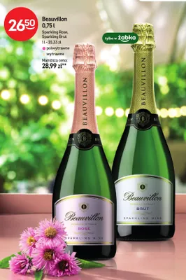 Wino musujące Beauvillon Sparkling Brut wytrawne promocja w Żabka