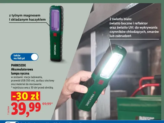 Akumulatorowa lampa ręczna Parkside promocja w Lidl
