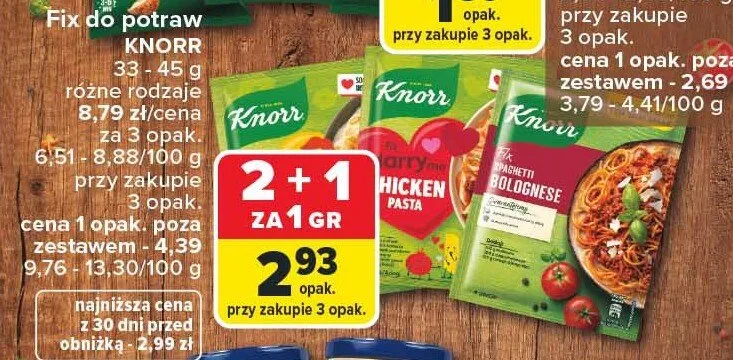 Fix do potraw różne rodzaje Knorr promocja w Carrefour