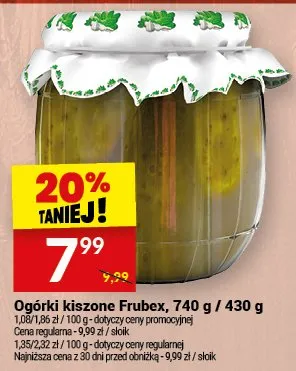 Ogórki kiszone Frubex promocja w Twój Market