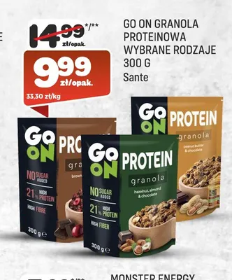 Granola proteinowa hazelnut, almond & chocolate Go On promocja w Społem Praga