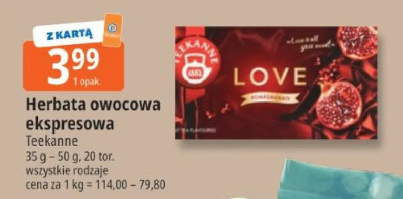 Herbata owocowa ekspresowa Teekanne promocja w Leclerc