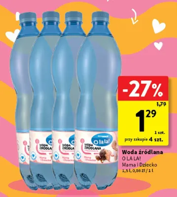 Woda źródlana niegazowana Mama i Dziecko O La La! promocja w Intermarche