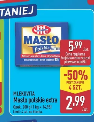 Masło polskie extra Mlekovita promocja w Aldi