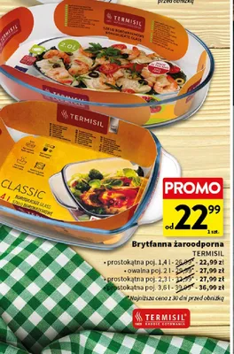 Brytfanna żaroodporna prostokątna Termisil 1,4 l promocja w Intermarche