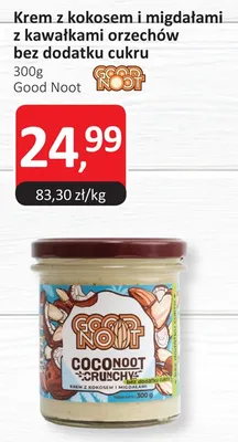 Krem z kokosem i migdałami z kawałkami orzechów bez dodatku cukru Good Noot promocja w Market Point