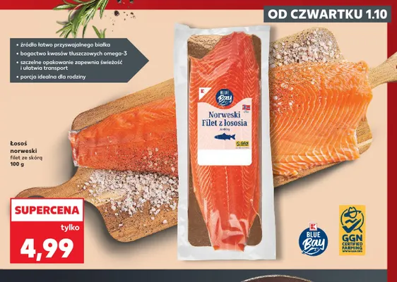 Łosoś norweski filet ze skórą Blue Bay promocja w Kaufland
