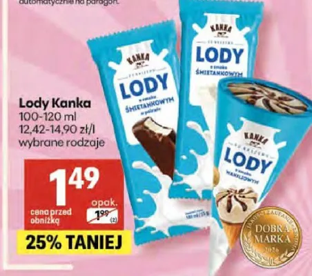 Lody śmietankowe promocja w Delikatesy Centrum