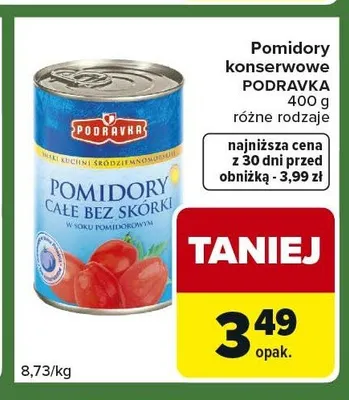 Pomidory konserwowe PODRAVKA promocja w Carrefour Express