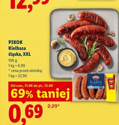 Kiełbasa śląska Pikok XXL promocja w Lidl