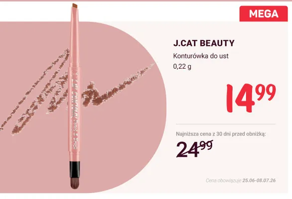 Konturówka do ust J.Cat Beauty promocja w Rossmann