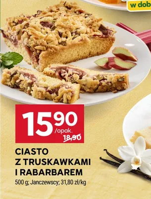 Ciasto z truskawkami i rabarbarem promocja w Stokrotka