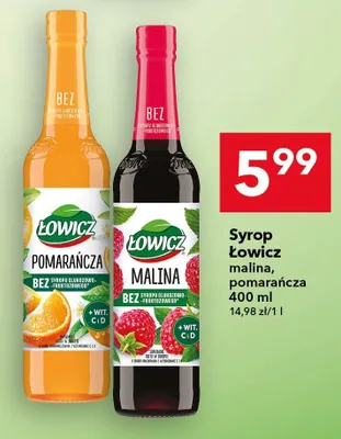 Syrop Łowicz malina promocja w LEWIATAN