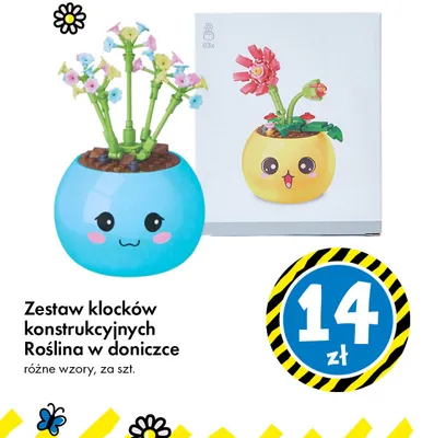 Zestaw klocków konstrukcyjnych Roślina w doniczce promocja w Tedi
