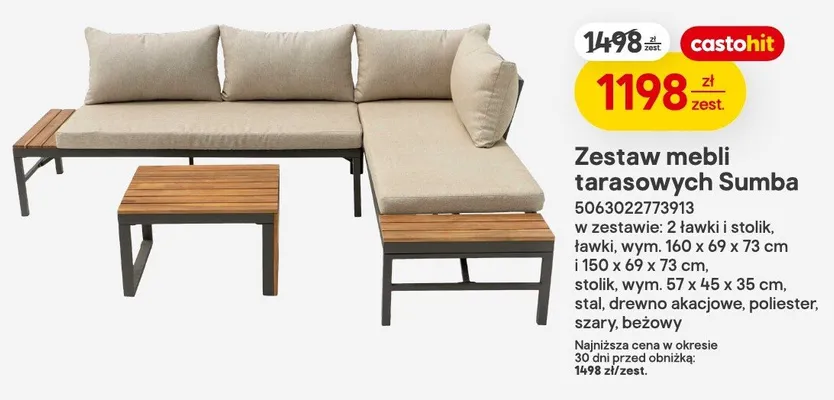 Zestaw mebli tarasowych Sumba promocja w Castorama