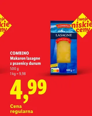 Makaron lasagne z pszenicy durum Combino promocja w Lidl