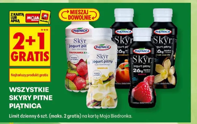 Jogurt pitny Skyr typu islandzkiego Piątnica wanilia promocja w Biedronka