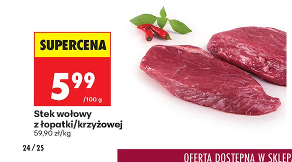 Stek wołowy z łopatki/krzyżowej promocja w Biedronka