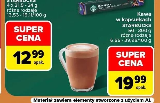 Kawa w kapsułkach Starbucks Latte Macchiato promocja w Carrefour