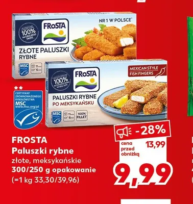Paluszki rybne złote Frosta promocja w Kaufland