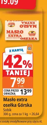 Masło extra osełka Górska Sobik promocja w Leclerc