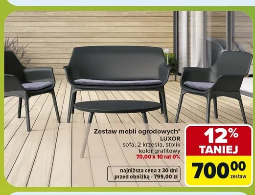 Zestaw mebli ogrodowych Luxor promocja w Carrefour