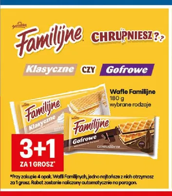 Wafle Familijne Gofrowe czekoladowe promocja w Delikatesy Centrum