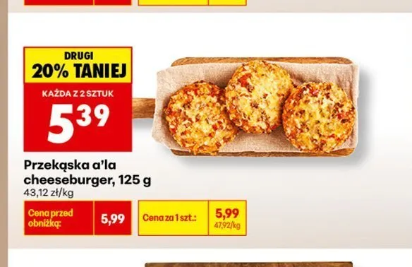 Przekąska a'la cheeseburger promocja w Biedronka