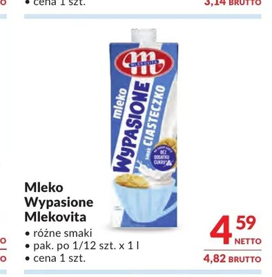 Mleko UHT Wypasione Mlekovita promocja w Makro