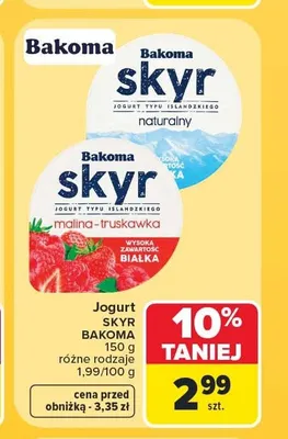 Jogurt Bakoma Skyr naturalny promocja w Carrefour