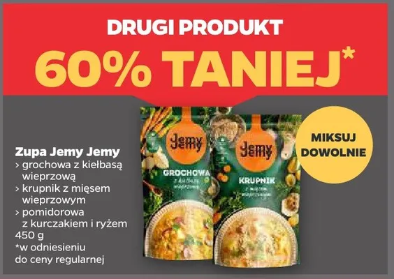 Zupa Jemy Jemy grochowa z kiełbasą wieprzową promocja w Netto