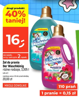 Żel do prania Der Waschkönig Color promocja w Dealz