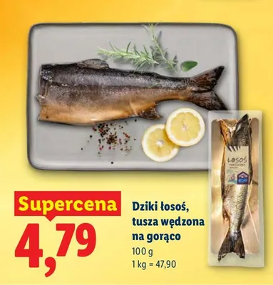 Dziki łosoś, tusza wędzona na gorąco promocja w Lidl