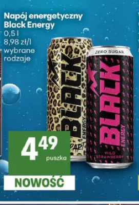 Napój energetyczny Black Energy promocja w Delikatesy Centrum