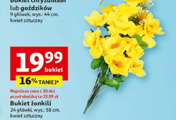 Bukiet chryzantem lub goździków promocja w Auchan